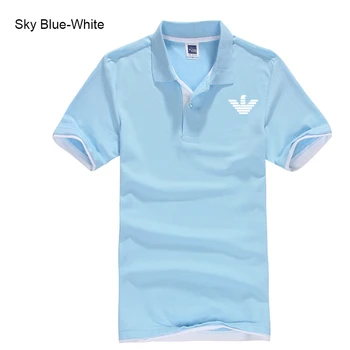 V lete roku 2020 Predávajú Ako Horúce Koláče Mužov-Krátke rukávy Klope T-shirt Multicolor Voliteľné List Tlač Čistej Bavlny Polo Tričko