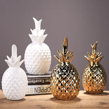 Tvorivé keramické biele zlato ananás nábytok Moderný a zmluvne spálňa izba víno kabinet dekorácie
