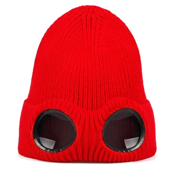 2019 nové maskované vlna klobúk módy nové okuliare s pokrývky hlavy jeseň a zimu vonku na koni klobúky univerzálny čiapky