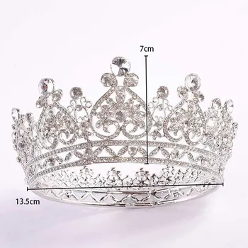 FORSEVEN Plný Kruh Kamienkami Nevesta Tiaras Kráľovná, Princezná Sprievod Diadem Koruny de Noiva Svadobné Vlasy, Šperky, Doplnky