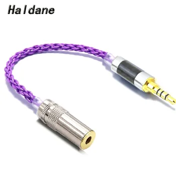 Haldane HIFI 3,5 mm TRRS Vyváženú na 4,4 mm Balacned Žena Silver Plated Audio Adaptér Konektor 3,5 mm na 4,4 m Audio Káblom