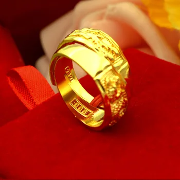 Móda 14k Zlata Krúžok pre Ženy, Svadobné Šperky, Zásnubné Dragon & Phoenix Pár Prstene pre Mužov, Ženy Krúžok Jemné Šperky Dary