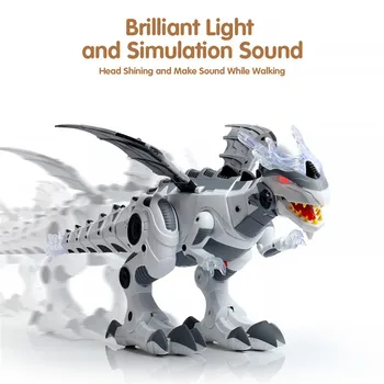 Veľké Veľkosti Elektrické Hračky Chôdza Sprej Dinosaura Robot So Svetlom Zvuk Mechanického Dinosaurov Model Hračky Fantastický Design