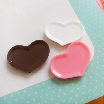 Tanduzi 20PCS Živice v Tvare Srdca Doska Pre DIY Dekorácie Kawaii Cabochon Mini Živice Dosky Flatback Ružová, Biela Čokoláda