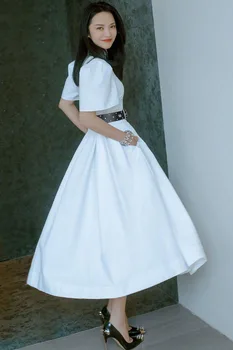 Dlhé Šaty Maxi Dráhy Dizajnér Kvalitné Letné Novej dámskej Módy Strany Bežné Sexy Vintage Elegantné, Elegantné Biele Šaty