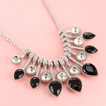 2019 móde power strieborné reťaze vyhlásenie náhrdelník & prívesky vintage crystal golier choker náhrdelník pre ženy Šperky