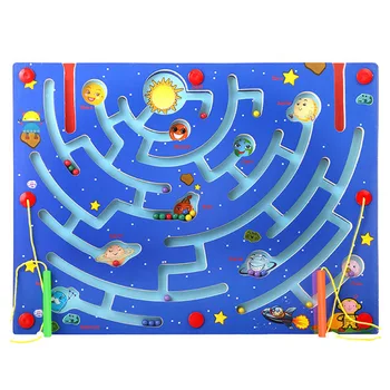 Deti Veľké Magnetické Bludisko Hračka Pre Deti Drevené Puzzle Hra Guľôčky Skoro Vzdelávacie Skladačka Rada Mozgu Teaser Duševného Hračka
