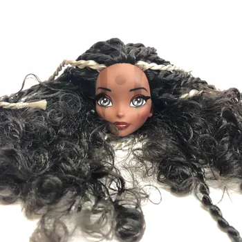 Nové Módne Bábiky Hlavu s Čiernym Hnedé Vlasy DIY Príslušenstvo Pre veľké Veľké oči hlavu Bábiky dievčatá
