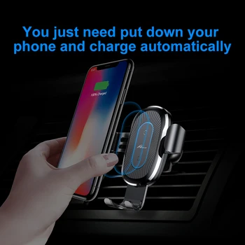Auto Držiaka Telefónu 10W QI bezdrôtovú nabíjačku na Mobilný Telefón iPhone držiak do auta Telefón Držiak pre Samsung Xiao v Air Vent mount