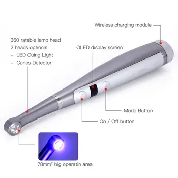 Zubné Akumulátorové LED Liečenie Svetlom 1 Druhý Liek DeepCure Ultra Široký Specturm Kapela 3200 mW/cm2 Bezdrôtové Nabíjanie Základne, Liečenie Lampou