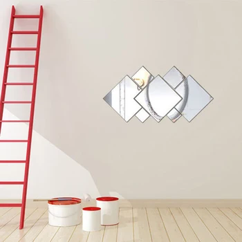 Geometrické Zrkadlo na Stenu-Nálepky Domov Pozadí Dekorácie, Domáce Dekorácie 3D Príslušenstvo Stereo Odnímateľné Zrkadlo