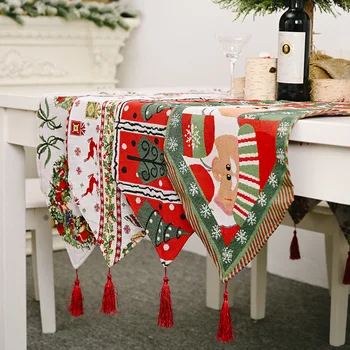 Vianočné Pletené Stôl Runner Veselé Vianočné Dekorácie pre Domov Vianočné Ozdoby 2020 Vianočné Darčeky Šťastný Nový Rok 2021