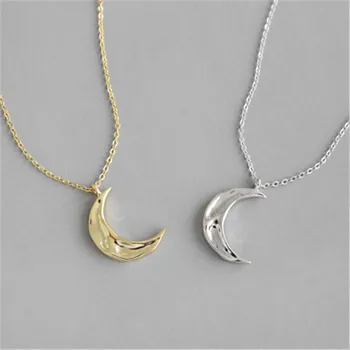 Kikichicc 925 Sterling Silver Nepravidelný Mesiac Veľký Prívesok Luxusný Náhrdelník 2020 Módne Ženy Rock Puk Šperky Darček
