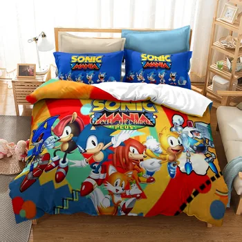 3D Tlačené Karikatúra posteľná bielizeň Nastaviť Ježko Sonic Farebné Obliečky Kryt Nastaví Bavlnená Posteľná Bielizeň, obliečky na Vankúše Twin Plný King Size Queen