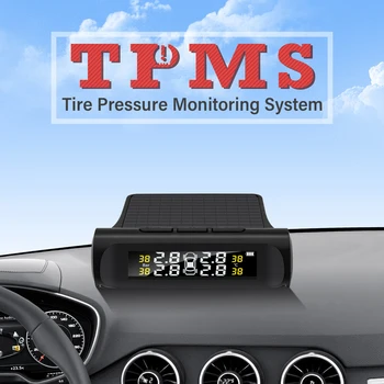 Auto Sledovanie Tlaku v Pneumatikách TPMS Auto Bezdrôtový Zabezpečovací Systém TPMS 4 Vonkajšie Senzory Tlaku v Pneumatikách Teplota Real-time Display