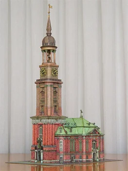 3D papier puzzle budovy model hračka Nemecko jezuitského St. Michaels kostol katedrála hodiny zvonica slávny vybudovať veľký architektúry