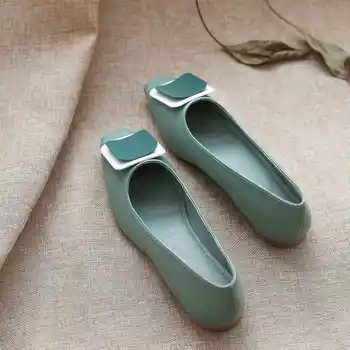 Krazing Hrniec sladké maiden mäkké originálne kožené ploché s obuv zmiešané farby kolo prst pošmyknúť na jar ženy móda útulný topánky L20