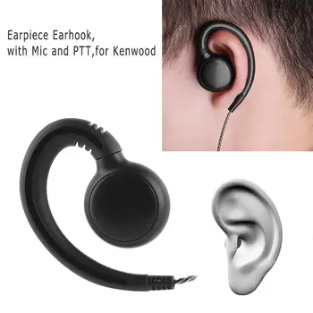 ALLOYSEED 180 Stupňový Otočný Earhook Slúchadlo Headset s Mikrofónom PTT pre Kenwood Baofeng Veľké ucho visí crystal twisted slúchadlá