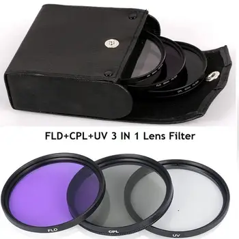3ks UV CPL 3-v-1, Objektív Filter Nastavený s Bag Kamery Farebné Šošovky UV Protector Filter Výmena