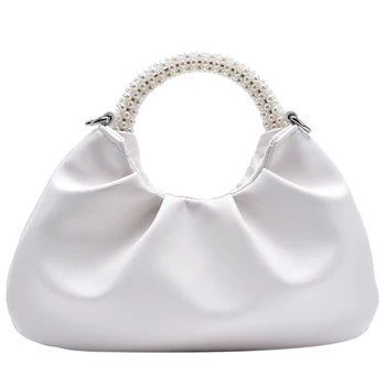 Elegantné Ženy Pearl Tote bag 2020 Módy Nové Vysoko kvalitné Mäkké Kožené dámske Dizajnér Kabelka Reťazca Ramenný Messenger Taška