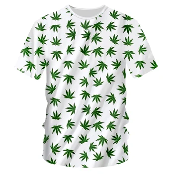 CJLM Nové Letné Topy pánske Bežné T-shirt Tlač Marple Leaf 3D T-shirt Homme Telocvične, Fitness Tričká Unisex Tričko Košele