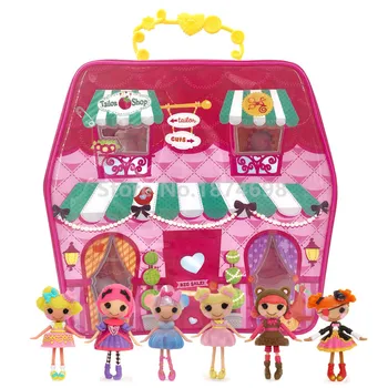 Nové Hračky, Mini Lalaloopsy puzdra Dom S 6PCS Mini Obrázok Bábika Nastaviť Deti Hračky, Bábiky pre Dievčatá Vianočné Darčeky