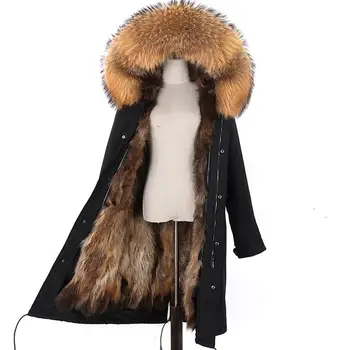 ZITY 2020 Dlhá Vetrovka Reálne Kožušinový Kabát Zimná Bunda Ženy Prírodné Reálne Fox kožuchy vrchné oblečenie Streetwear Bežné Nadrozmerná