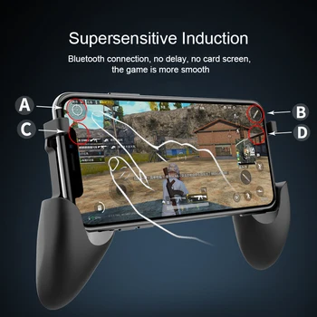PUBG Mobile S7 Rechargable Bezdrôtový Gamepad Ovládač Hra Držiteľ Bluetooth ovládač pre iPhone iOS 2-v-1 rukoväť a držiak