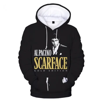 Filmu Scarface 3D Tlač Hoodie Tony Montana Tlače, Mikiny Harajuku Streetwear Hoodies Muži Ženy Móda Bežné Pulóver Topy