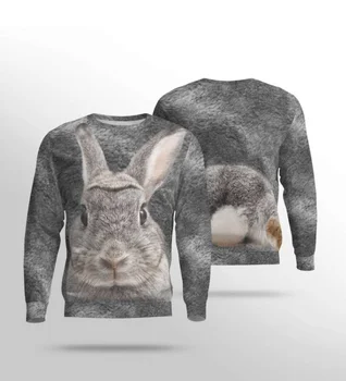 Rabbit3d Vytlačené Ženy, Pre Mužov, Zábavné Sveter Mikina Jeseň Zábavné Harajuku Streetwear Pulóver 08