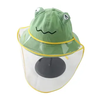 Dieťa Žaba Tvar Anti-Kvapky Plný Odnímateľný bočný Kryt Ochranný Vedierko Hat, Cap Vetru odolný proti otrasom, prachu a anti-pľuvanie