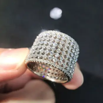 OEKDFN 925 Sterling Silver Ring Vytvorené Moissanite Diamantov, drahých kameňov, Svadobné Kapela Luxusné Prstene Jemné Šperky Drop Shipping