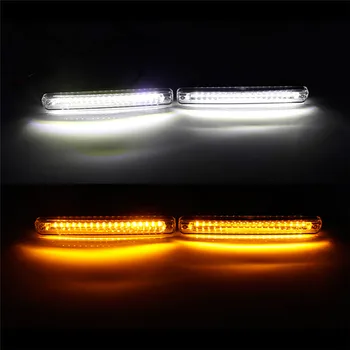 Nové 2019 Vysokej Kvality 2ks LED DRL Autá Denných prevádzkových Svetlo KLASU Deň Light + Žltá Sústruženie Signál Hmlové Svetlo 12V#292690