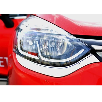 Chrome Svetlometu Obočie Kryt Renault Clio 4 HB Chrome Svetlometu Obočie Kryt 2 Kus 2012-2017 vysoko kvalitný obojstranný akrylová páska pripravený na montáž s