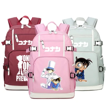 Detective Conan Ženy Ružová Späť Pack Kawaii Bookbag Unisex Cestovné Bagpack Dieťa Školské Tašky pre Dospievajúce Dievčatá Laptop Backpack