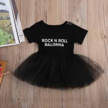 2020 Roztomilý Kombinézu Šaty Novorodenca Dievčatá Oblečenie List Rock Roll Tylu Tutu Čipky, Krajky Kombinézu Jumpsuit Letné Oblečenie 0-3Y