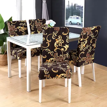Boho vzor vytlačené úsek stoličky kryt pre jedáleň kancelária banketové stoličky chránič elastický materiál, kreslo kryt