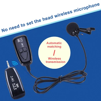 2.4 G Bezdrôtový Mikrofón Automatch Kondenzátora Headset s Kovovou Golier Mic Klip