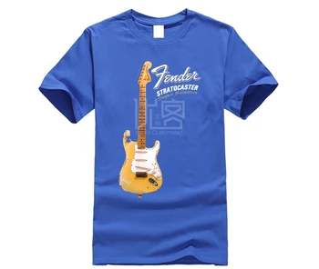 Bavlna, Tlač Košele na mieru T-shirt YNGWIE MALMSTEEN Stratocaster Elektrická Gitara T-Shirt Čierna