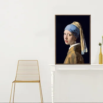 Holandsko Johannes Dievča s Pearl Náušnice olejomaľba Plagát Vytlačí Quadros Wall Art Obraz Obývacia Izba Domova Cuadros