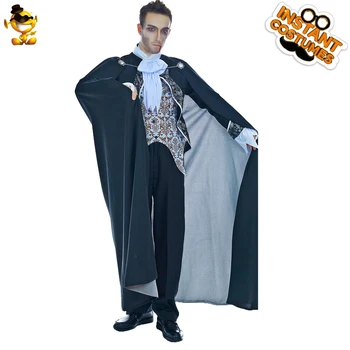 Halloween Deluxe Upír Princ Kostýmy Pánske Cosplay Stredoveké Pekný Kostým Upíra S Dlhý Plášť Pre Dospelých Strany Vyhovuje