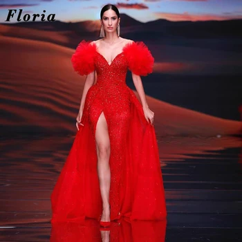 Župan De Soiree Večer Party Šaty 2021 Haute Dubaj Arabčina Dlho Formálne Celebrity Šaty Vlastné Korálkové Prom Šaty Večerné Nosenie
