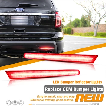 GTinthebox 2x Super Svetlé Európsky Štýl LH RH Červená LED Nárazníka Reflektory, Zadné Brzdové Chvost Hmlové Svetlá Pre 2011-Ford Explorer