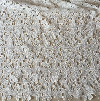 2Yards Elegantný Afriky Čipky Textílie Kvalitné Vyšívané Nigérijský Biele Čipky Tkaniny francúzskej Čipky Textílie Pre Svadobné Šaty