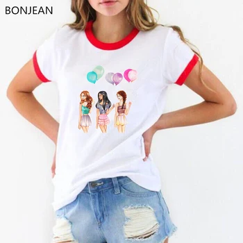 Vogue najlepšími priateľmi t shirt ženy priateľov TV show tričko femme BFF grafické T-Shirts žena harajuku nadrozmerné oblečenie, streetwear