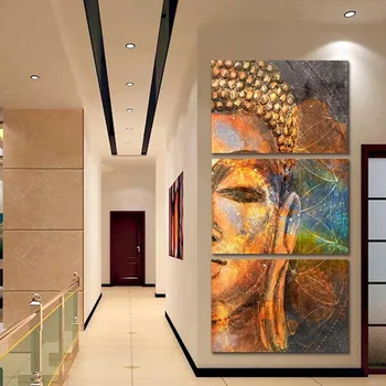 Klasické Zlaté Sochy Budhu Wall Art Plátne Obrazy DIY Vytlačí a Plagáty, Obrázky, Obývacia Izba Domova