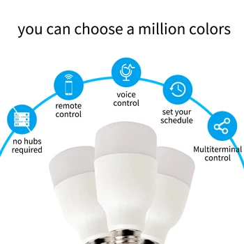 WiFi Smart Žiarovky Inteligentné Farebné LED Žiarovka 7W RGBW APLIKÁCIU Diaľkové Ovládanie Práce s Alexa Google pre Smart Home E27 E26