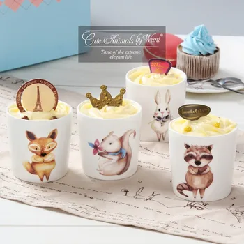 Roztomilý láska králik cartoon zvieratá kreatívne šálky syra puding pohár mousse pohár roztomilý keramické formy na pečenie pohár