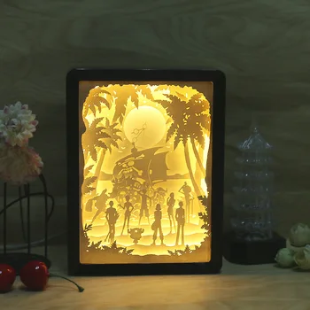 Jeden Kus Svetla a Tieňa Papier-Cut Light Box Tvorivé Cartoon Darček stolná Lampa Cartoon Dekorácie 3D Nočná Lampa