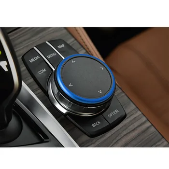 Auto Hliníkové iDrive Multi-Media Menu Gombík Kryt Krúžok Výbava vhodné Na BMW 5 528 530 2018